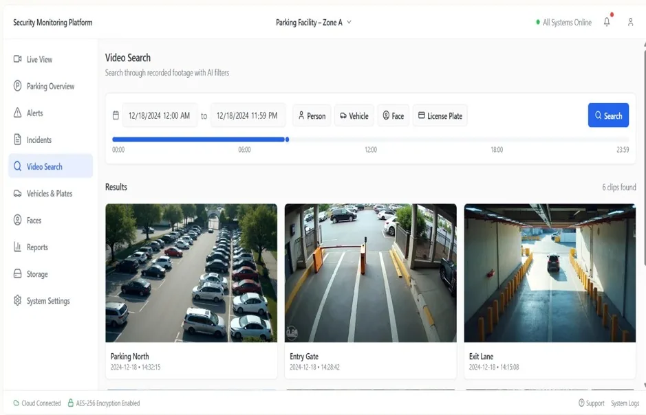 Parking Occupancy & People Counting, screen 1
